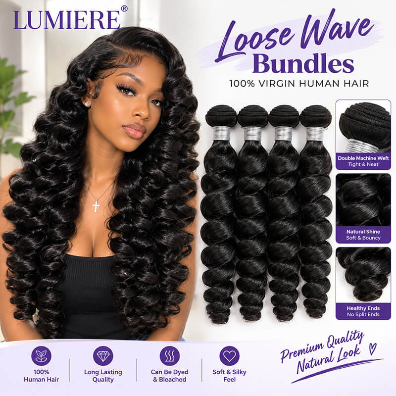 lumiere 1 pièce Loose Wave Bundle Extension de cheveux humains vierges