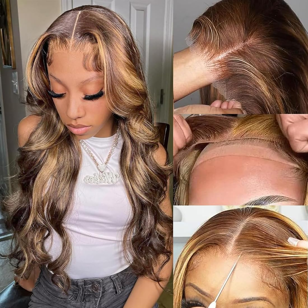 [Glueless Wig] Lumiere Hair Highlight #4/27 Body Wave 4x4 & 5x5 HD Lace  Pre-cut Easy To Wear Glueless Wigs 150% 180% Density Human Hair Wigs