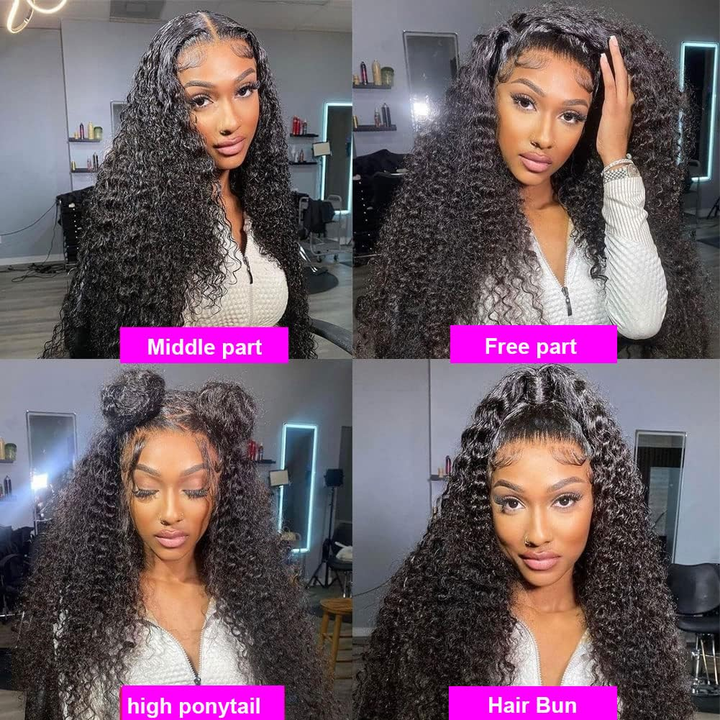 Perruque de cheveux humains sans colle Water Wave Lace Frontal Wear &amp; Go pré-épilée avec des cheveux de bébé 