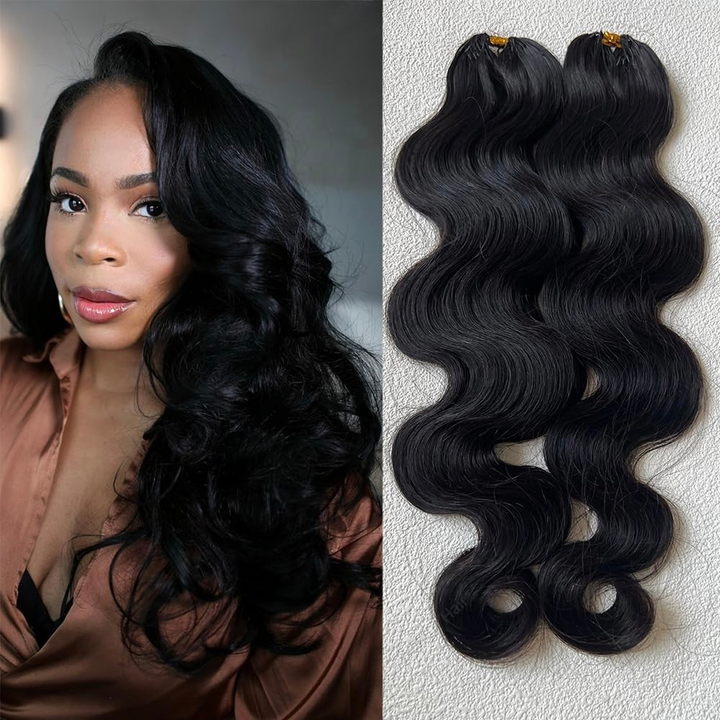 Lumiere Body Wave Feather Crochet Human Hair for Boho Braid Styles Miracle Knots Compatible