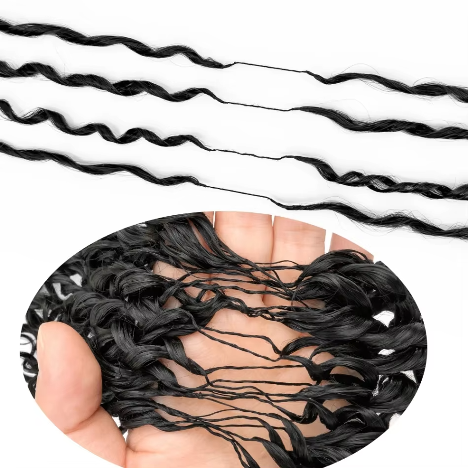 Kinky Straight Feather Crochet Hair 100% Human Hair Extensions Pre-Segmented Knotless Crochet Hair Bundles