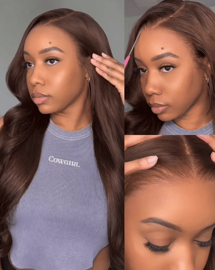 [Glueless Wig] Upgrade Lumiere Chocolate Brown Glueless Wig Body Wave 13x4 Pre Cut Lace  Ready To Go Human Hair Wig