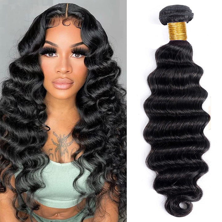 lumiere Hair one piece Loose Deep Wave Bundle Virgin Human Hair Extension