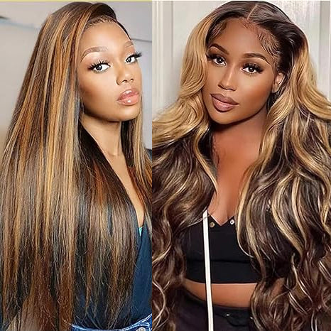 Lumiere $140=30inch| Pre Plucked P4/27 Highlight 13x4 Lace Front Wigs Straight/Body Wave Honey Blonde Wigs Human Hair for Women (No Code Need)