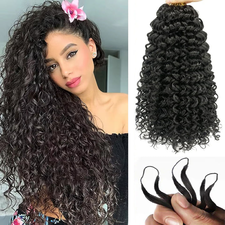 Lumiere Water Wave Feather Crochet Human Hair for Boho Braids with Miracle Waves