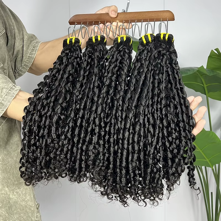 Lumiere 15A Super Double Drawn Raw Pixie Curly Virgin Human Hair 3 Bundles Unprocessed Hair Extensions