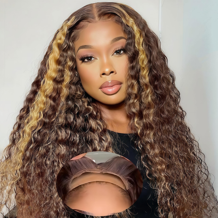 [Glueless Wig] Lumiere Hair Pre-cut Glueless  4x4 & 5x5 lace Wig Highlight Color P4/27 Water Wave Wig For Black Women