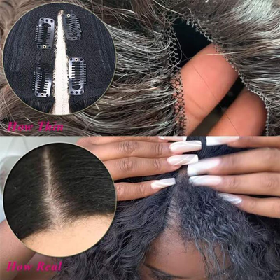 Novas perucas de cabelo humano sem cola Remy brasileira sem deixar de fora com atualização de onda do corpo em V para mulheres 