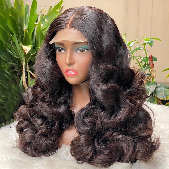 Customized 250% Density 13x4 HD Lace Natural Black 99j Burg Brown Human Hair Lace Frontal Wig | Lumiere