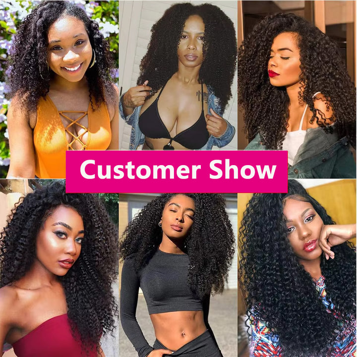 Lumiere Kinky Curly Clip In Human Hair Extensions for Black Women 8 Pieces/Set 120g 10piece/set 160g