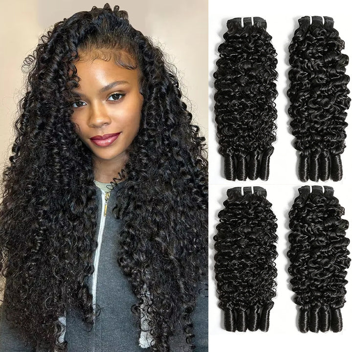 Lumiere Burmese Curly 4 Bundles Extenstions Brazilian Hair Long Lasting Natural Black