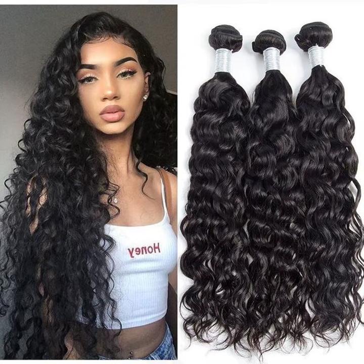 lumiere Indian Water Wave Virgin Hair 3 Bundles Human Hair Extension 8-40 inches