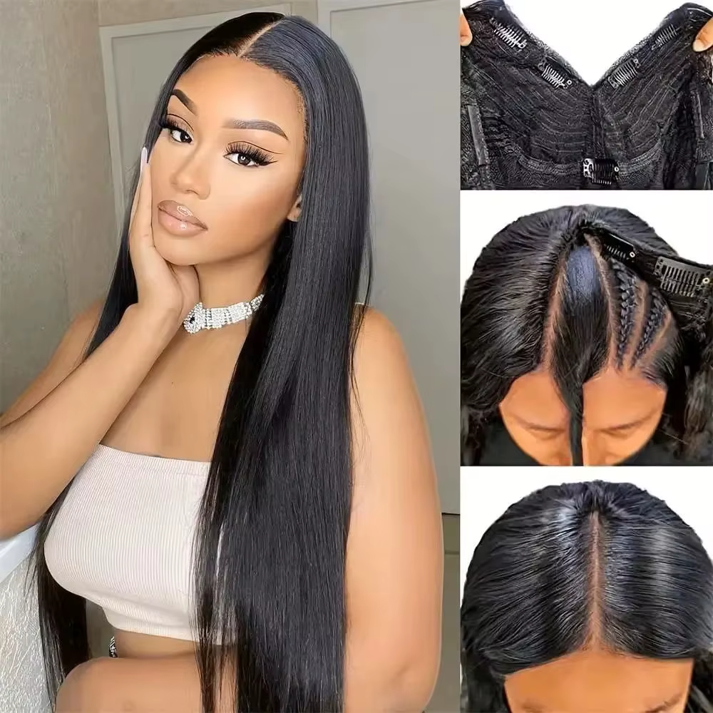 Nouveau V Part Body Wave Upgrade No Leave Out Brésilien Remy Glueless Perruques de cheveux humains pour les femmes 