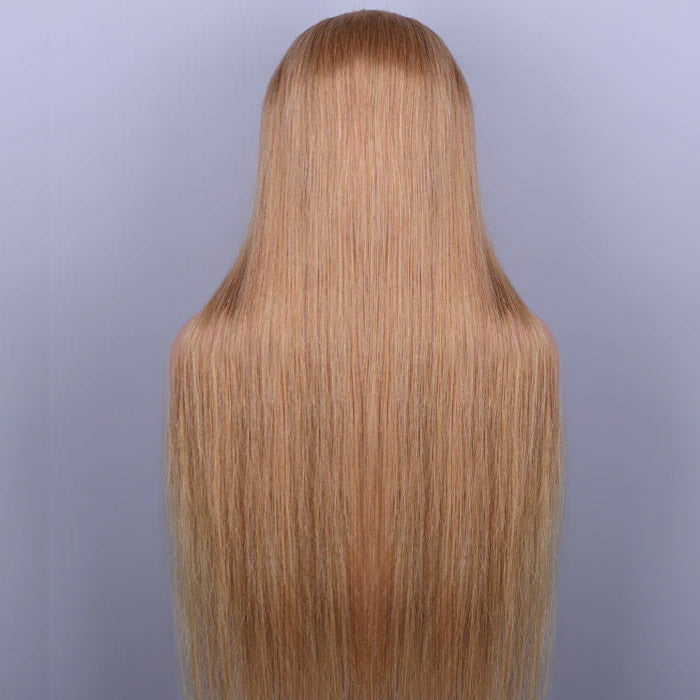 #27 Honey Blonde Straight Hair Upgrade 5x5 Pre-Cut HD Lace Ready To Go Glueless Human Hair Wigs