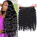 (B2) 4 Bundles Deep Wave Human Hair  100% Brazilian Raw Human Hair for Women