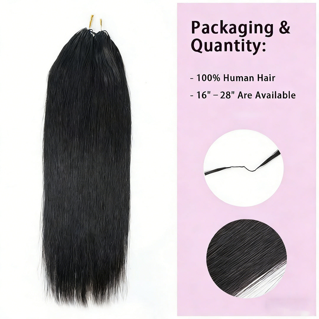 Lumiere Straight Feather Crochet Human Hair Boho Braid Styles Miracle Knots Pre-Separated Crochet Hair Extensions