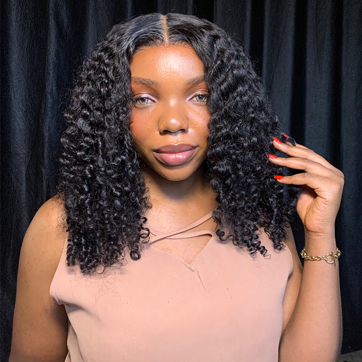 Perruque de cheveux humains sans colle Water Wave Lace Frontal Wear &amp; Go pré-épilée avec des cheveux de bébé 