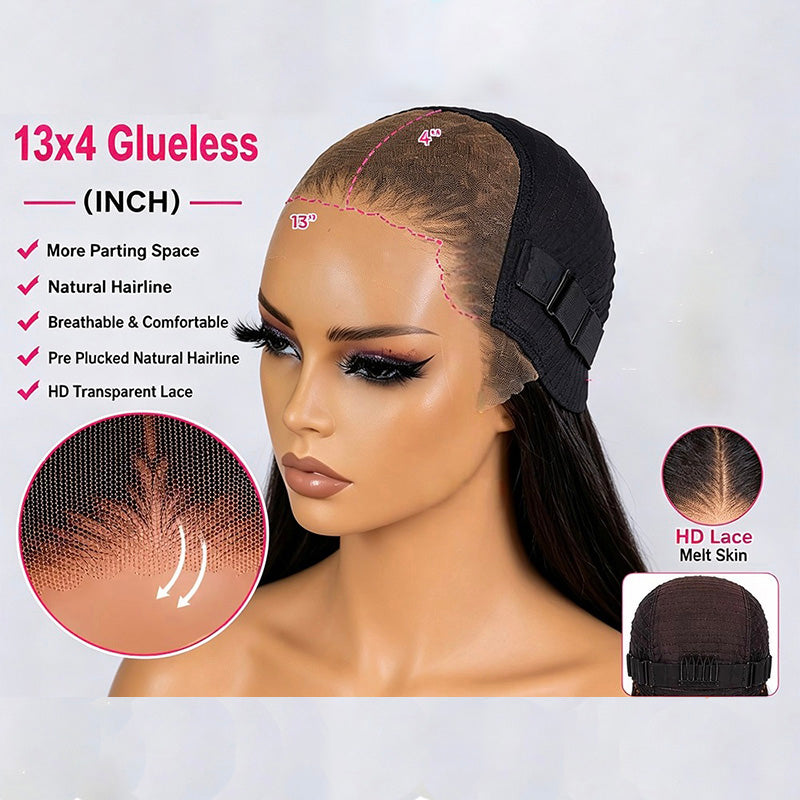 Glueless 4C Curly Edges Lace Frontal Burmese Curly Wig Invisible HD Lace Human Hair Wig With Natural Baby Hairline