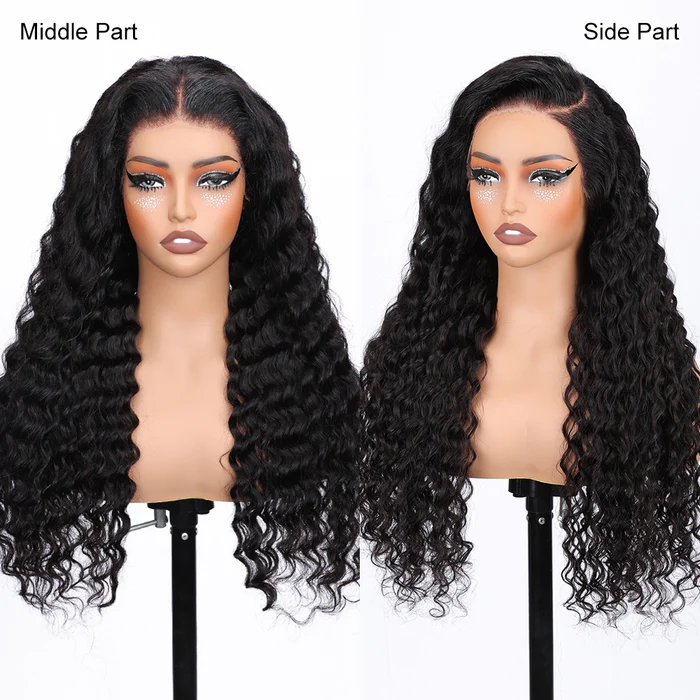 13x6 HD Lace Front Wig Loose Deep Wave 180% Density 26 Inch #1B Natural Black Glueless Human Hair Wig for Black Women