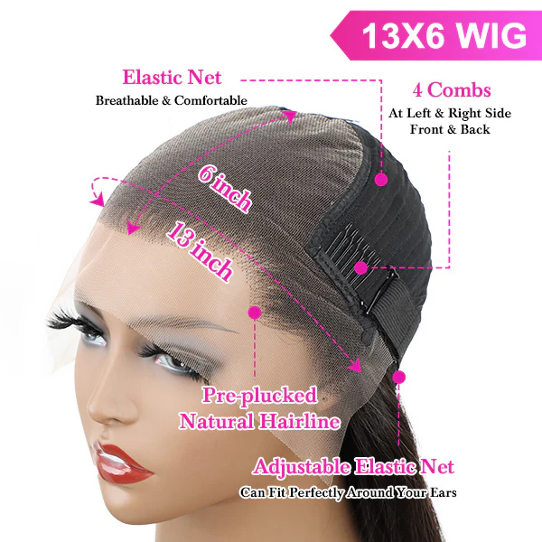 13x6 HD Lace Front Wig Loose Deep Wave 180% Density 26 Inch #1B Natural Black Glueless Human Hair Wig for Black Women
