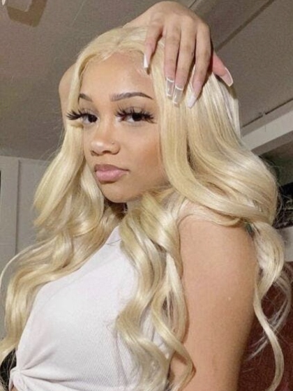[Glueless Wig]  Lumiere 13x4 Frontal Lace Glueless 613 Blonde Body Wave Wig（No Code Need）