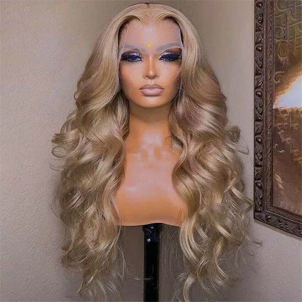 Gray Ash Blonde Wigs Human Hair 250% Density Body Wave Lace Front Wigs Human Hair Wigs for Women(#613 Colored)