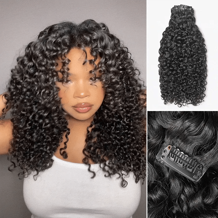 Burmese Curly Seamless Clip in Extensions Real Human Hair 120g/8pcs 160g/10pcs