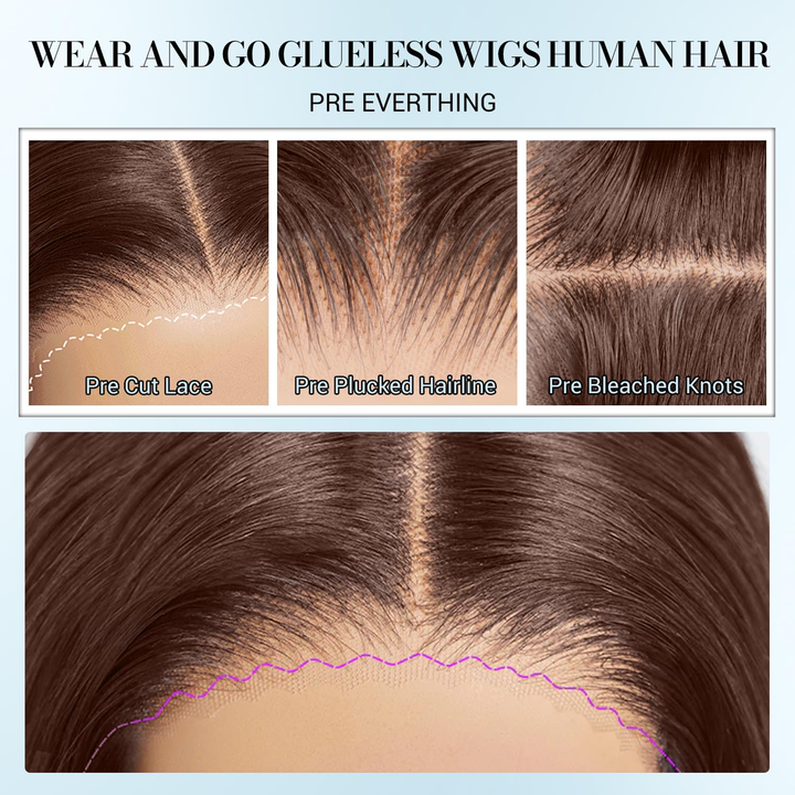 [Glueless Wig] Lumiere Hair Deep Wave #4 Brown Lace 4x4 & 5x5 Pre-cut lace Ready To Go Wig With Baby Hair