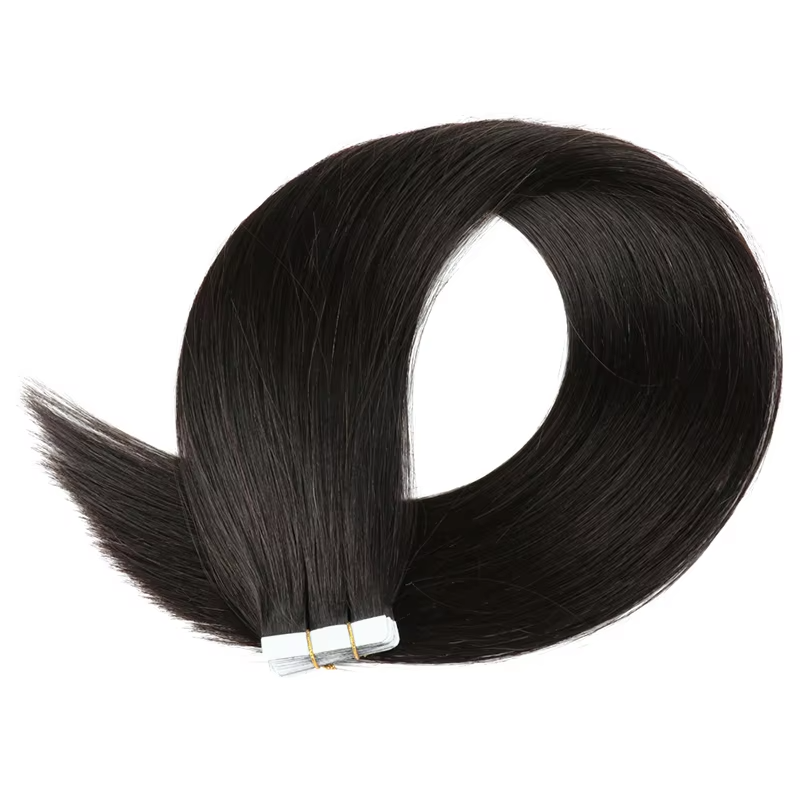 Color Hair #4 Tape In Hair Extensions Cheveux Raides Vierges Humains 20 pcs/1pack 100% Cheveux Humains 
