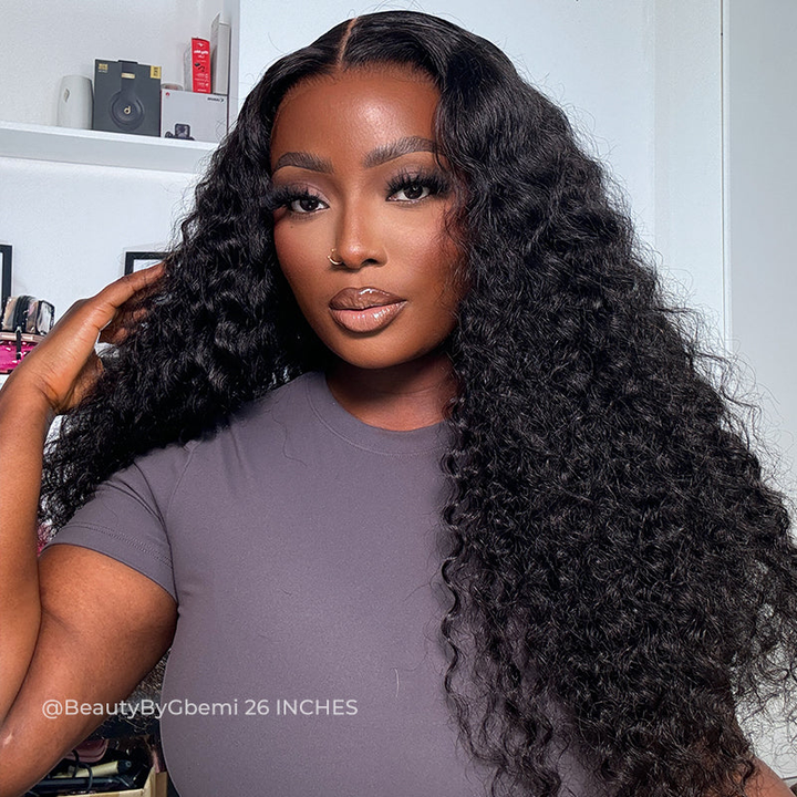 Curls Kinky Hair 180% Density 13x4 HD Lace Wig 3D Dome Cap 100% Human Hair Wig