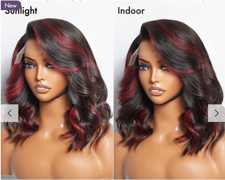 Lumiere 99J Burgundy Colored HD Lace Frontal Human Hair Pre Plucked Wig For Black Women HDZ