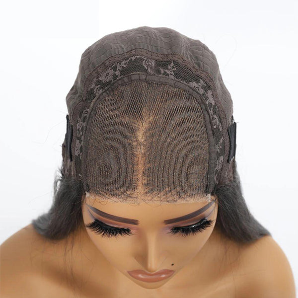 Peruca de cabelo humano 100% sem cola HD 4X6 com fechamento em renda 100% afro encaracolado Wear &amp; Go 