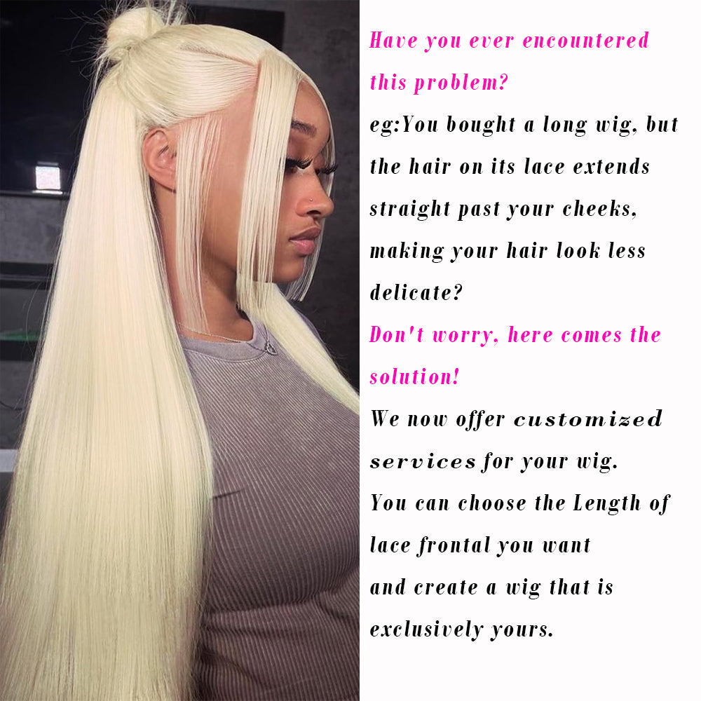 Lumiere Hair 613 Straight Lace Frontal Human Hair Wigs With Optional Replaceable Lace Front