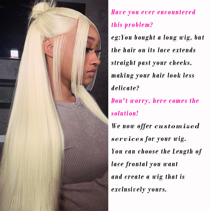 Lumiere Hair 613 Straight Lace Frontal Human Hair Wigs With Optional Replaceable Lace Front