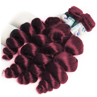#99j Loose Wave 4 Bundles Peruvian Hair Weave virgin Human Hair Extensions