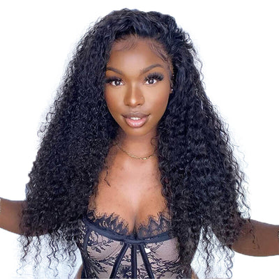 Wear & Go Fluffy Kinky Curly HD Transparent Lace Front Wigs 13x4/5*5 Real Human Hair Wig Pre Plucked Hairline
