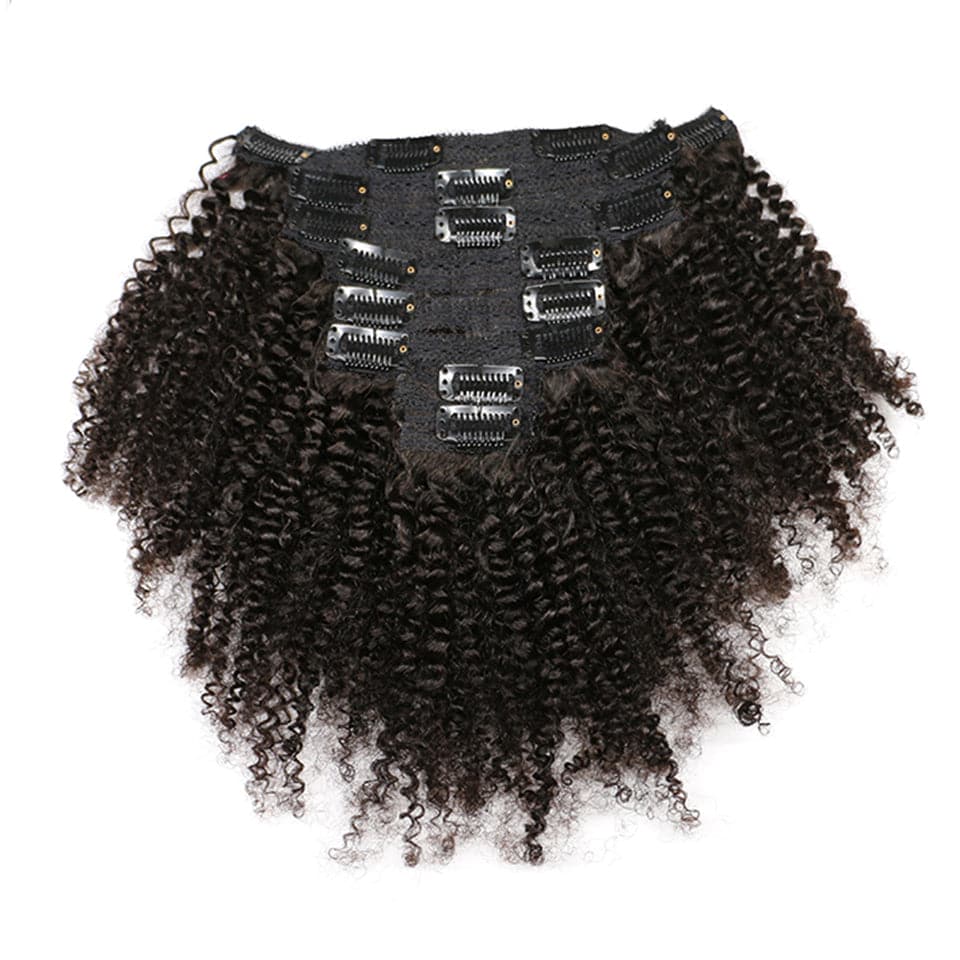 Lumiere Kinky Curly Clip In Human Hair Extensions for Black Women 160g/set