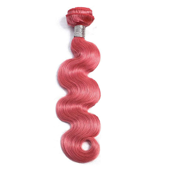 Light Pink Colored Body Wave One Bundle Human Hair