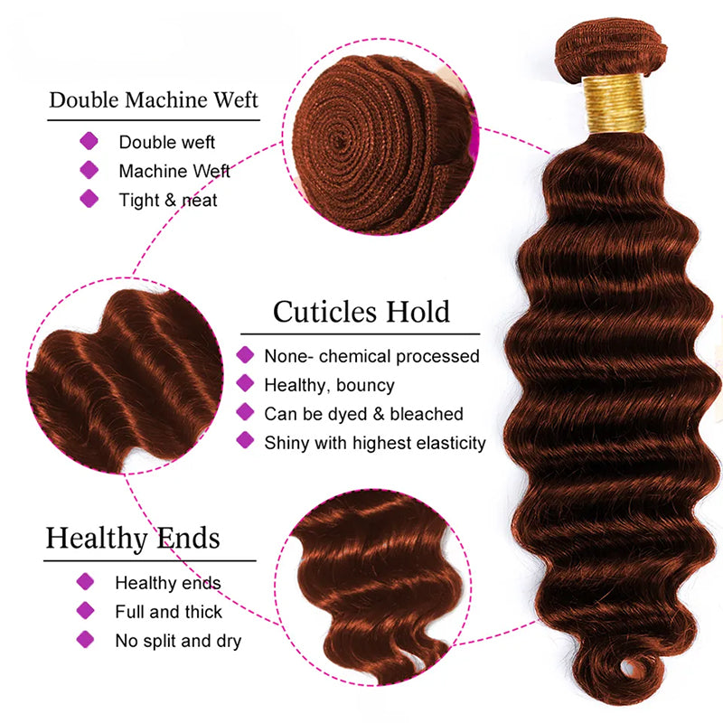 #33 loose deep 4 Bundles Brazilian Remy Human Hair