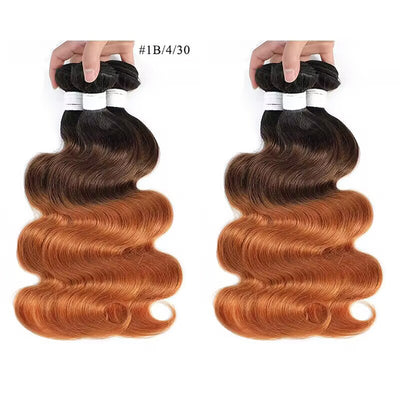 Brazilian Body Wave Hair Weave 3 Bundles 1b/4/30 Blonde Ombre Colored 100% Human Hair Extension