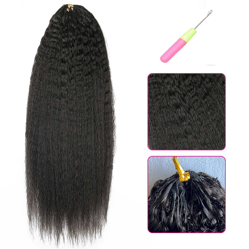 Lumiere Kinky Straight Feather Crochet Human Hair Saving Time for Natural Boho Braids Miracle