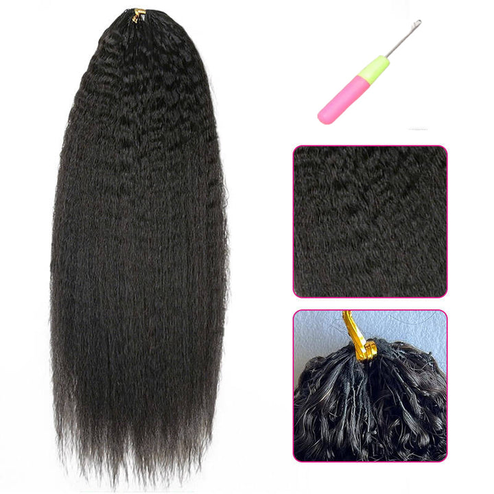 Lumiere Kinky Straight Feather Crochet Human Hair Saving Time for Natural Boho Braids Miracle