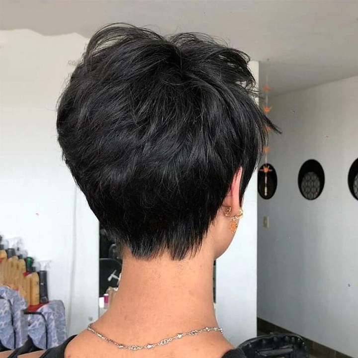 Droite Pixie Coupe Court Bob 13X1X4 T Partie HD Dentelle Perruques de Cheveux Humains Pour Les Femmes 