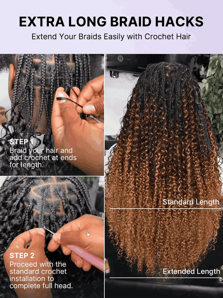 #T1B/30 Kinky Curly Feather Crochet Hair Root Black With Brown Human Hair Extension