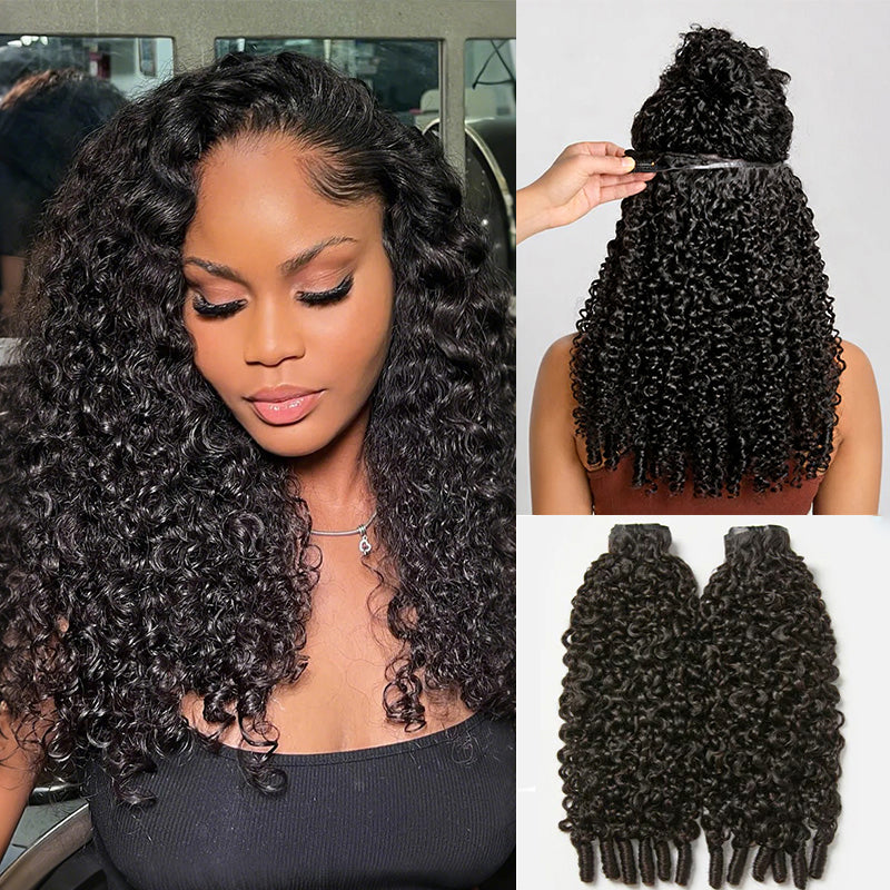 Clip de vague d'eau dans les extensions de cheveux humains couleur naturelle 8 pièces/ensemble 120G