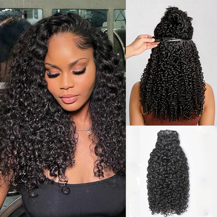 Burmese Curly Seamless Clip in Extensions Real Human Hair 120g/8pcs 160g/10pcs