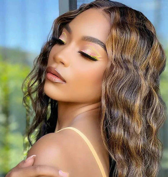 Lumiere Highlight P4/27 Loose Deep 4x4 & 5x5 Pre-cut lace Ready To Go Wig With Baby Hair