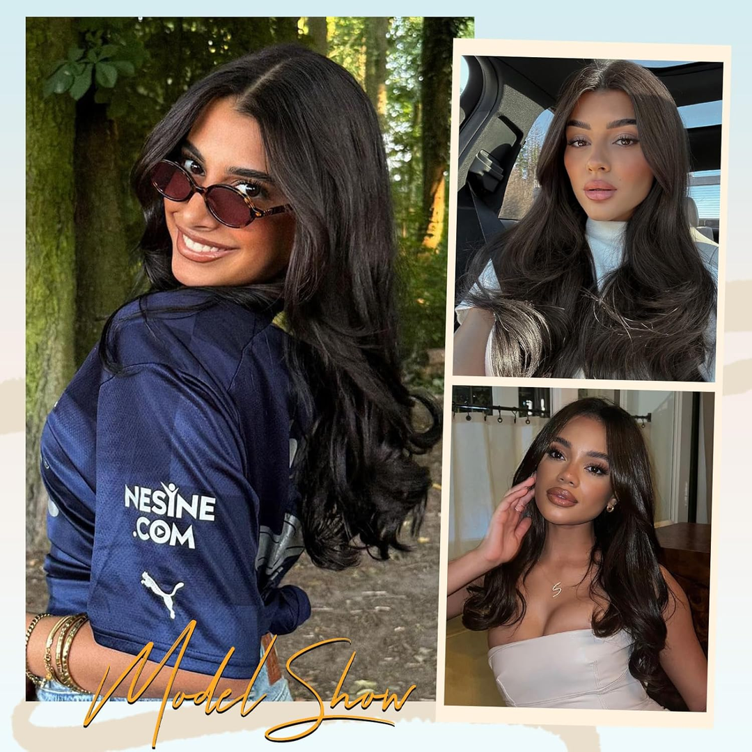 Lumiere 15A Clip in body wave V-Shaped Hair Extension One Piece 5 Clips One Set Clips for Women Daily Use