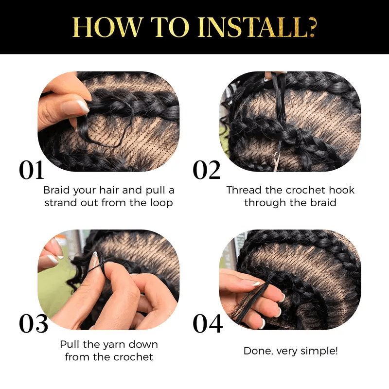Lumiere Water Wave Feather Crochet Human Hair for Boho Braids with Miracle Waves