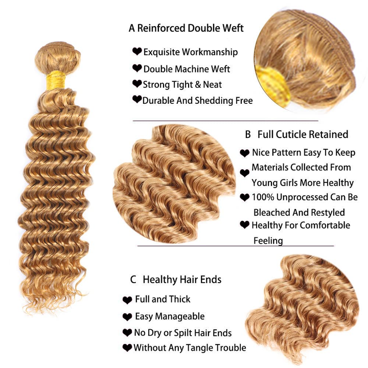 P4/30 Highlight Loose Deep Wave 2 Bundles Ombre Extension de cheveux humains Cheveux brésiliens 